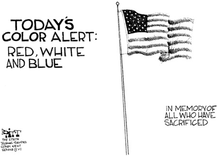 Memorial Day flag cartoon